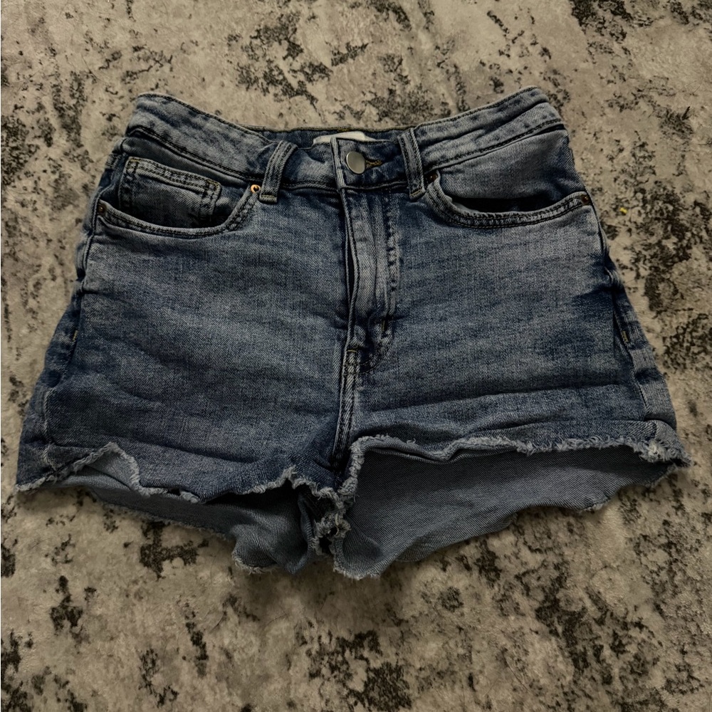 H&M Distressed Blue Denim Cutoff Shorts